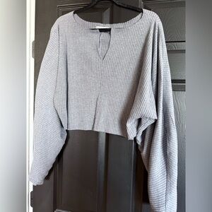 Urban Outfitters Gray V-Neck Sweater crop